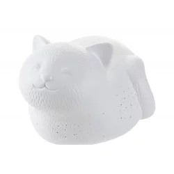LAMPE LED PETIT CHAT PORCELAINE 23X16X13cm