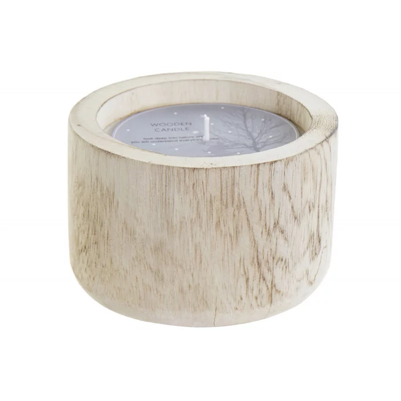 BOUGIE BOIS PIN NATUREL D13xH8,5cm 200 GR.
