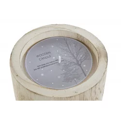 BOUGIE BOIS PIN NATUREL D13xH8,5cm 200 GR.