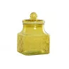 BONBONNIERE VERRE JAUNE CITRON 15,5X15,5