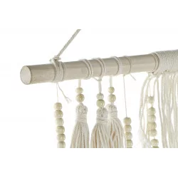 DECORATION MURALE PERLES ET MACRAME ECRU