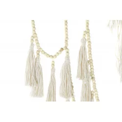 DÉCORATION SUSPENSION PERLES ET MACRAMÉ ÉCRU 102x150cm