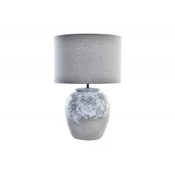 LAMPE ANTIQUE CÉRAMIQUE ABAT JOUR GRIS 38X38X57cm
