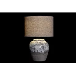 LAMPE ANTIQUE CÉRAMIQUE ABAT JOUR GRIS 38X38X57cm