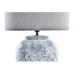 LAMPE ANTIQUE CÉRAMIQUE ABAT JOUR GRIS 38X38X57cm