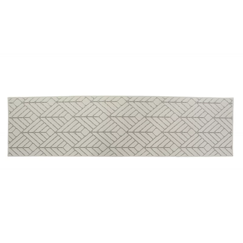 TAPIS DE COULOIR BLANC GRAPHIQUE 61X240X1cm