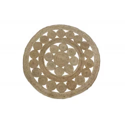 TAPIS JUTE ROND AJOURÉ D200X0,5cm