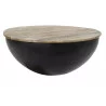 TABLE BASSE BOMBE METAL NOIR DESSUSPLATE