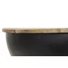 TABLE BASSE BOMBE METAL NOIR DESSUSPLATE
