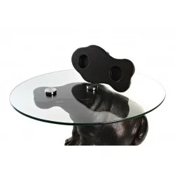 TABLE HIPPOPOTAME 65X50X45 RESINE VERRE