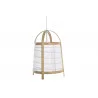 LAMPE BAMBOU ET LIN BLANC 32X32X45,5cm