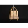 LAMPE BAMBOU ET LIN BLANC 32X32X45,5cm