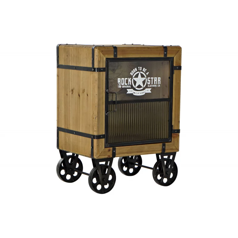 CHEVET ROCK STARS 48X35,5X66,5 ROUES MET CHEVET ROCK STARS 48X35,5X66,5 ROUES MET