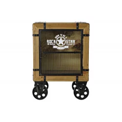 CHEVET ROCK STARS 48X35,5X66,5 ROUES MET