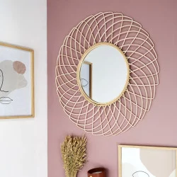 MIROIR ROTIN ROSACE 90CM