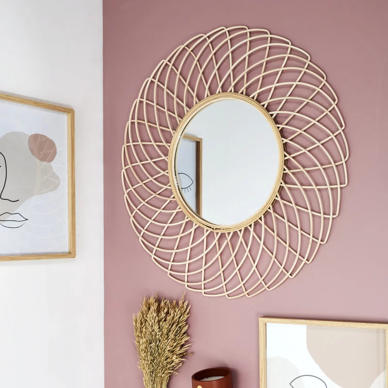 MIROIR ROTIN ROSACE 90CM