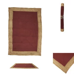 TAPIS JUTE COTON TERRACOTTA 120X170CM