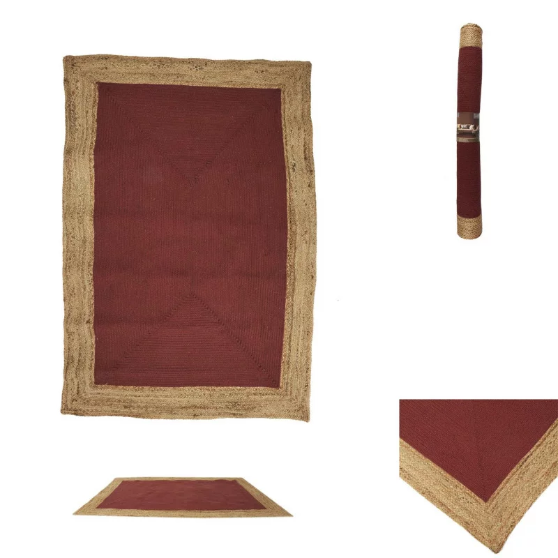 TAPIS JUTE COTON TERRACOTTA 120X170CM