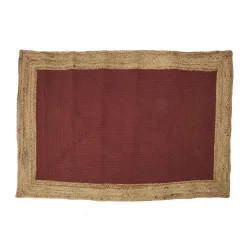 TAPIS JUTE COTON TERRACOTTA 120X170CM