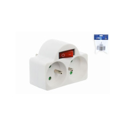 BIPLITE AVEC SWITCH 2X16A blanc