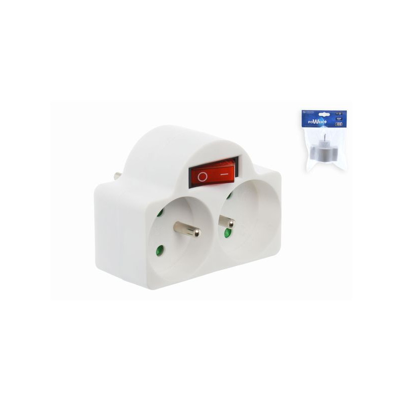 BIPLITE AVEC SWITCH 2X16A blanc