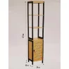 COLONNE SALLE DE BAIN CEBU NOIR ET BAMBOU 34x30x173cm