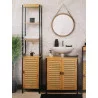 COLONNE SALLE DE BAIN CEBU NOIR ET BAMBOU 34x30x173cm