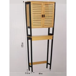 MEUBLE DESSUS WC CEBU NOIR BAMBOU 60x21.5x173cm