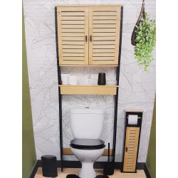 MEUBLE DESSUS WC CEBU NOIR BAMBOU 60x21.5x173cm