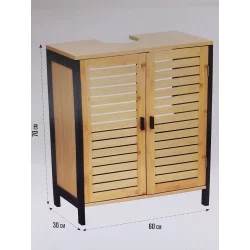 MEUBLE SOUS LAVABO CEBU BAMBOU 60x30x70cm