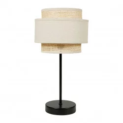 LAMPE METAL 3 ABAT JOUR BEIGE ROTIN