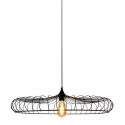SUSPENSION EN MÉTAL FILAIRE NOIRE "LISA" D65.5xH18cm