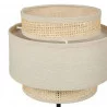 LAMPE SUR PIED MÉTAL 3 ABAT JOUR BEIGE EFFET ROTIN D20xH38cm