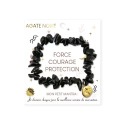 BRACELET PIERRES AGATE NOIRE FORCE COURA