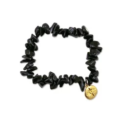 BRACELET PIERRES AGATE NOIRE FORCE COURA