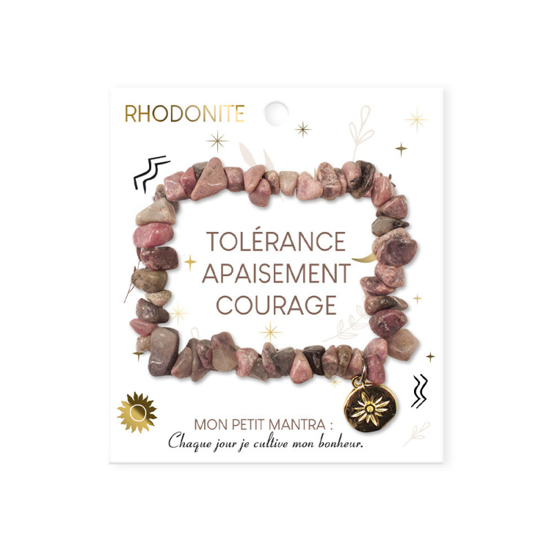 BRACELET EN PIERRES DE RHODONITE TOLERAN BRACELET EN PIERRES DE RHODONITE TOLERAN