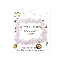 BRACELET EN PIERRES DE QUARTZ ROSE RECON