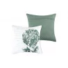 COUSSIN CHAUMONT ÉCRU ET VERT 40X40cm