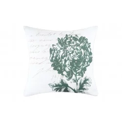 COUSSIN CHAUMONT ÉCRU ET VERT 40X40cm