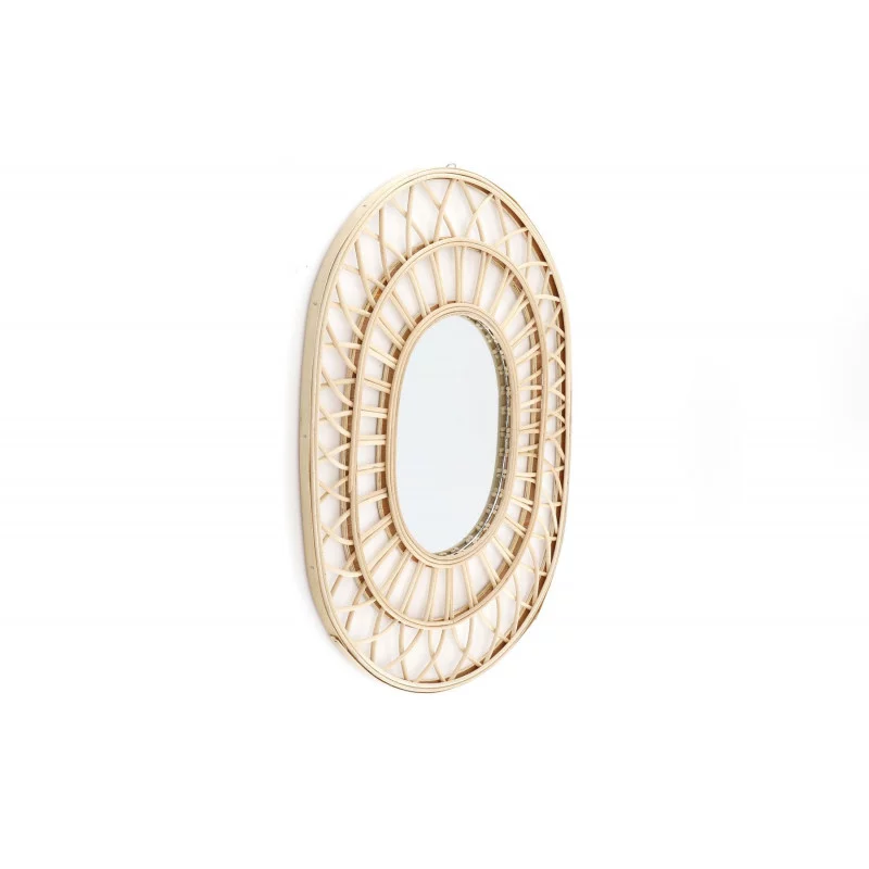 MIROIR OVAL EN RATTAN 42X58CM MIROIR OVAL EN RATTAN 42X58CM