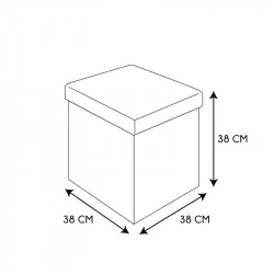 COFFRE POUF PLIABLE PATCHWORK GRIS 38x38x38cm