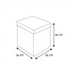 COFFRE POUF PLIABLE PATCHWORK GRIS 38x38x38cm