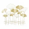 DÉCORATION MURALE GINKGOS MÉTAL FILAIRE DORÉE 101x1x85cm