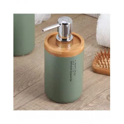 DISTRIBUTEUR DE SAVON KAKI BAMBOU 280ml D7.5xH17cm