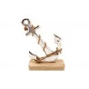DECO ANCRE MARINE SUR SUPPORT BOIS 16X16