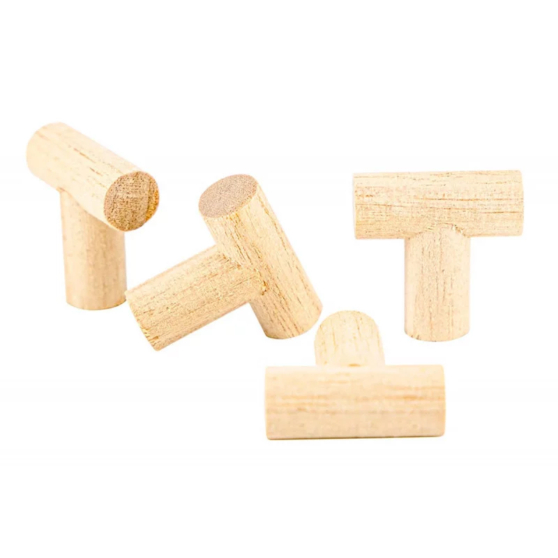 POIGNÉE TIROIR EN BOIS FORME T X4 PCS