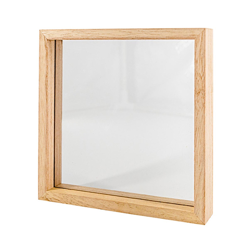 CADRE DOUBLE FACE EN BOIS 16X16X2,8CM