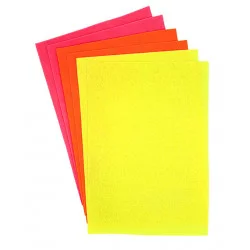 FEUTRINE 20X30CM COULEURS FLUO X6PCS