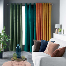 RIDEAU VELVETINE PETROLE 140x240CM VELOU