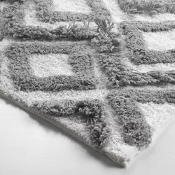 TAPIS DE BAIN IKATIS BLANC/GRIS 50x80CM